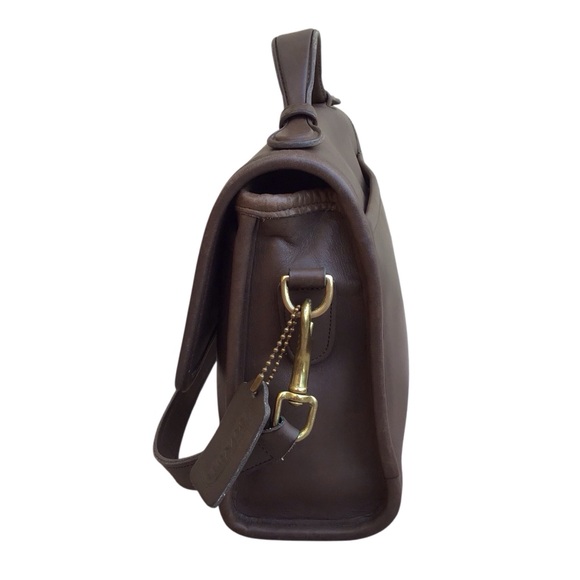 COACH Vintage Brown Leather Court Bag 9870 - Picture 6 of 16